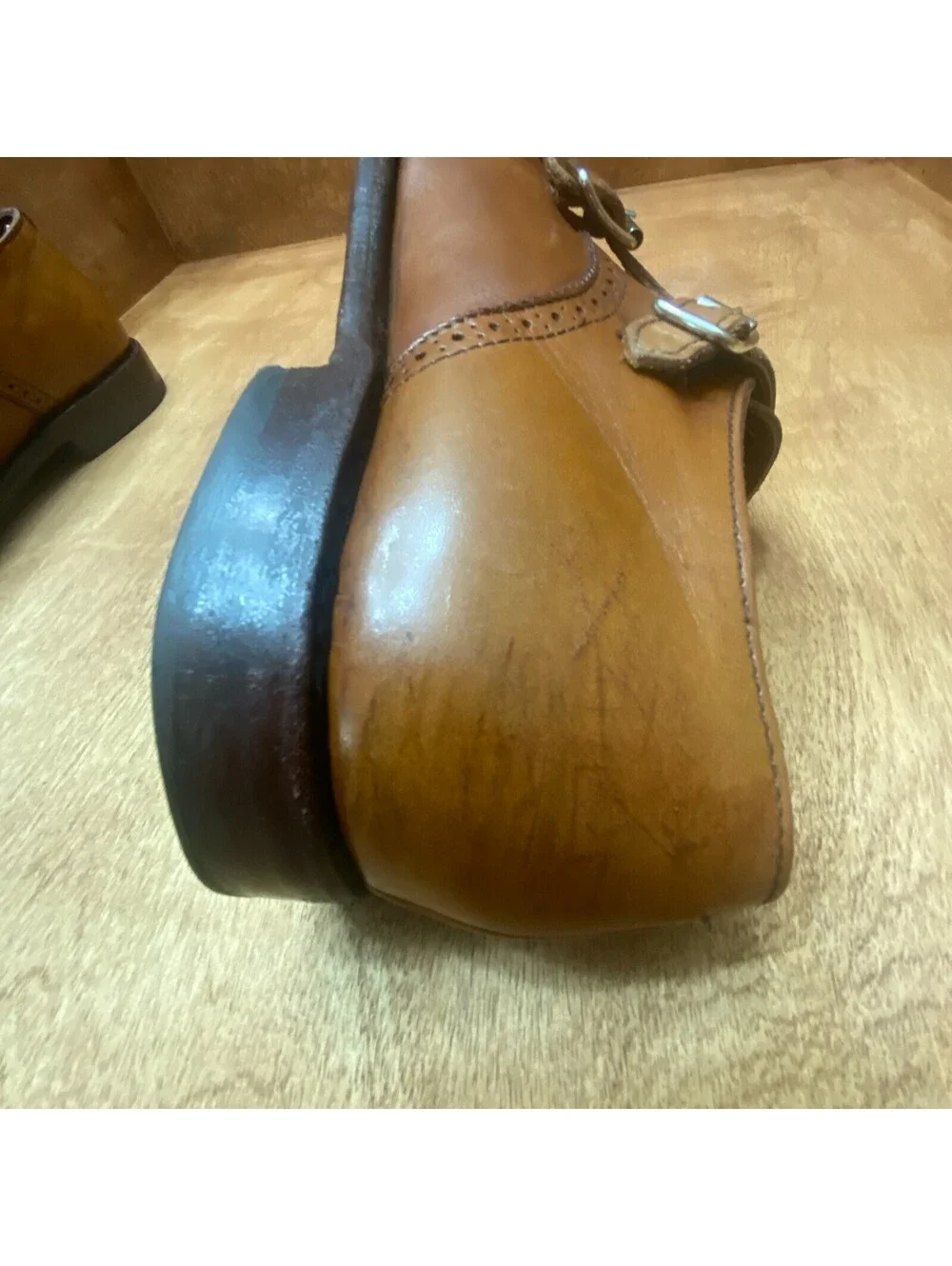 Allen Edmonds St. John's Double Monk Strap Brown Leather Shoes Mens Size 10.5 3E